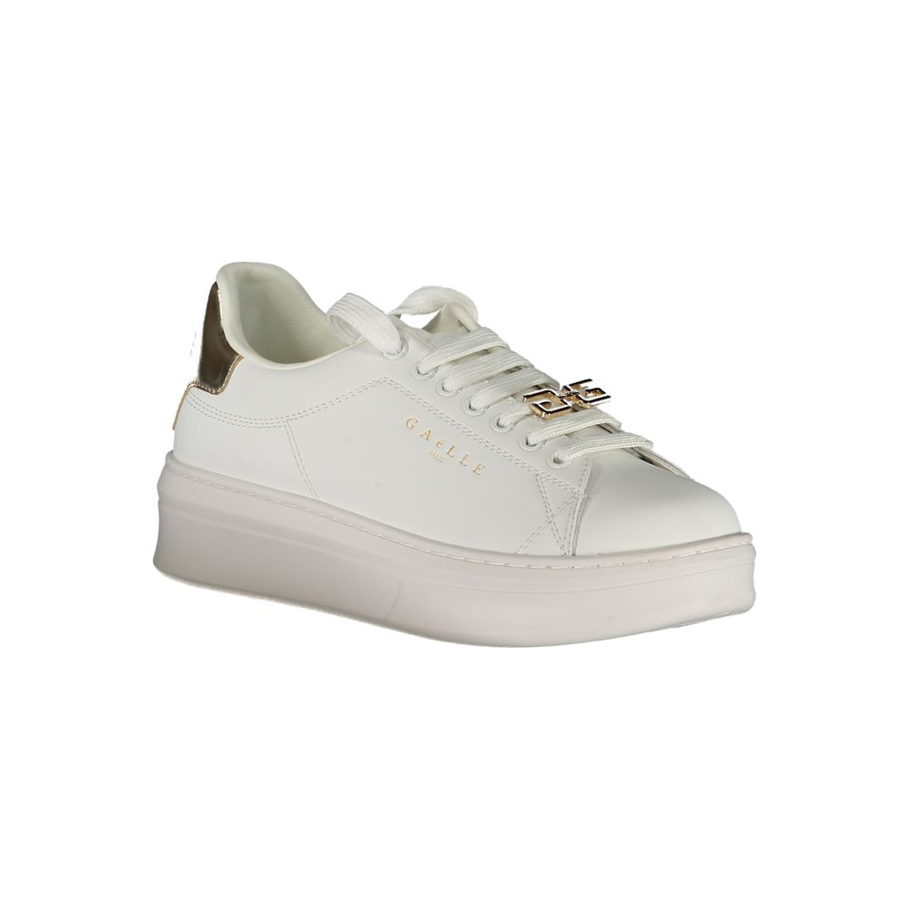 Gaelle Paris white polyethylene sneakers
