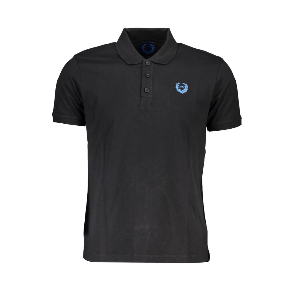 Gianmarco Venturi Schwarzes Herren-Poloshirt aus Baumwolle