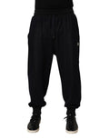 Dolce & Gabbana Schwarze Jogginghose aus Baumwollmischung mit Kordelzug