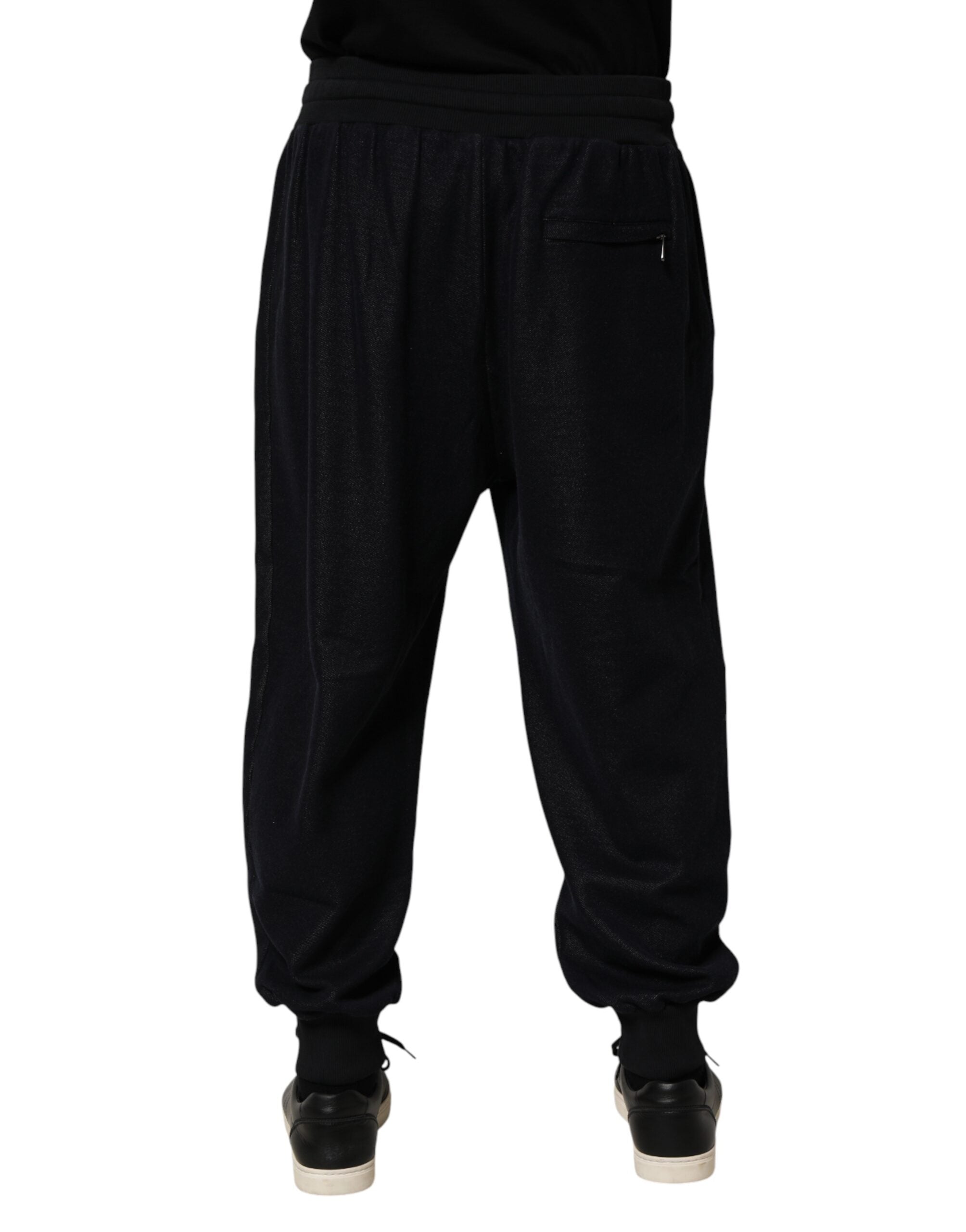 Dolce & Gabbana Schwarze Jogginghose aus Baumwollmischung mit Kordelzug