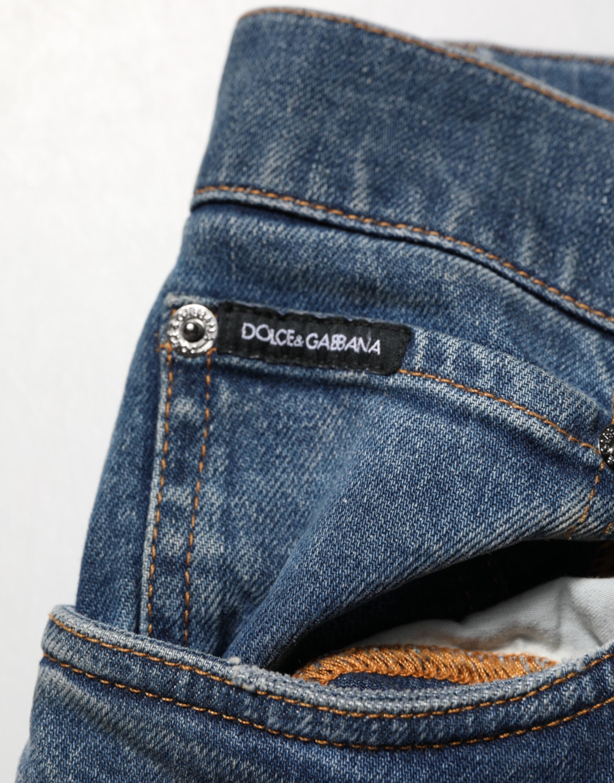 Dolce & Gabbana Blaue Distressed-Jeans aus Baumwolle für Herren