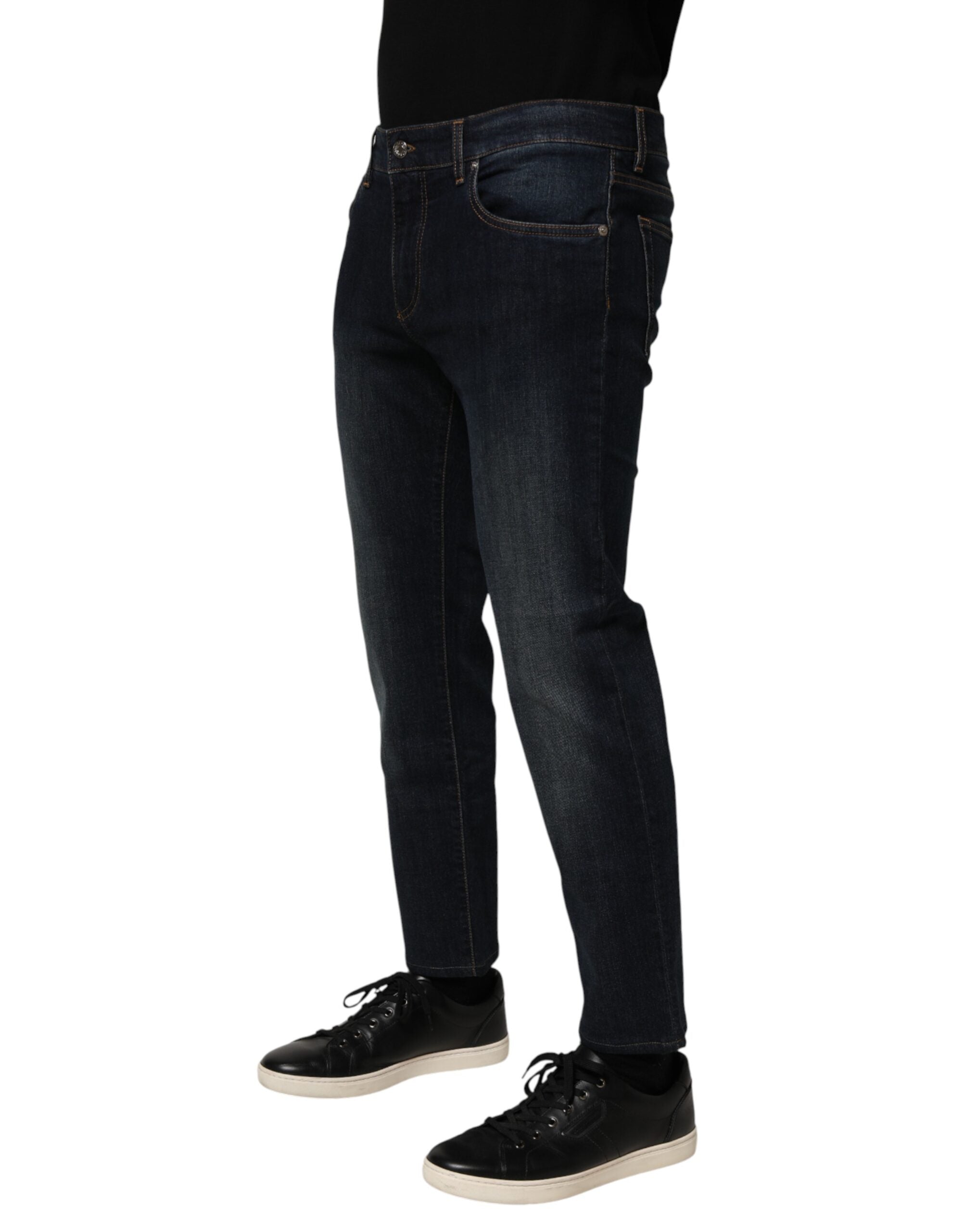 Dolce & Gabbana Men's Dark Blue Cotton Skinny Jeans