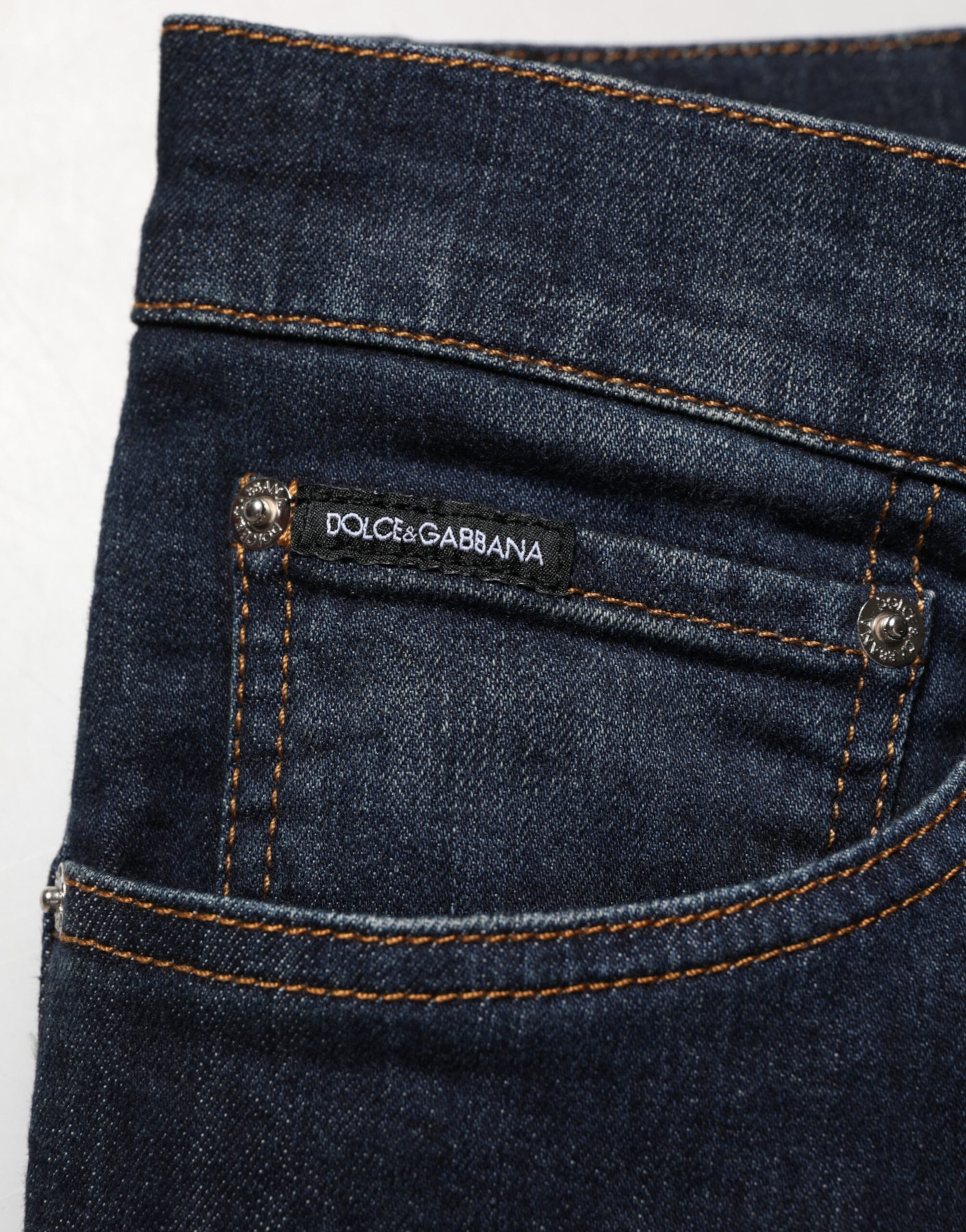 Dolce & Gabbana Men's Dark Blue Cotton Skinny Jeans