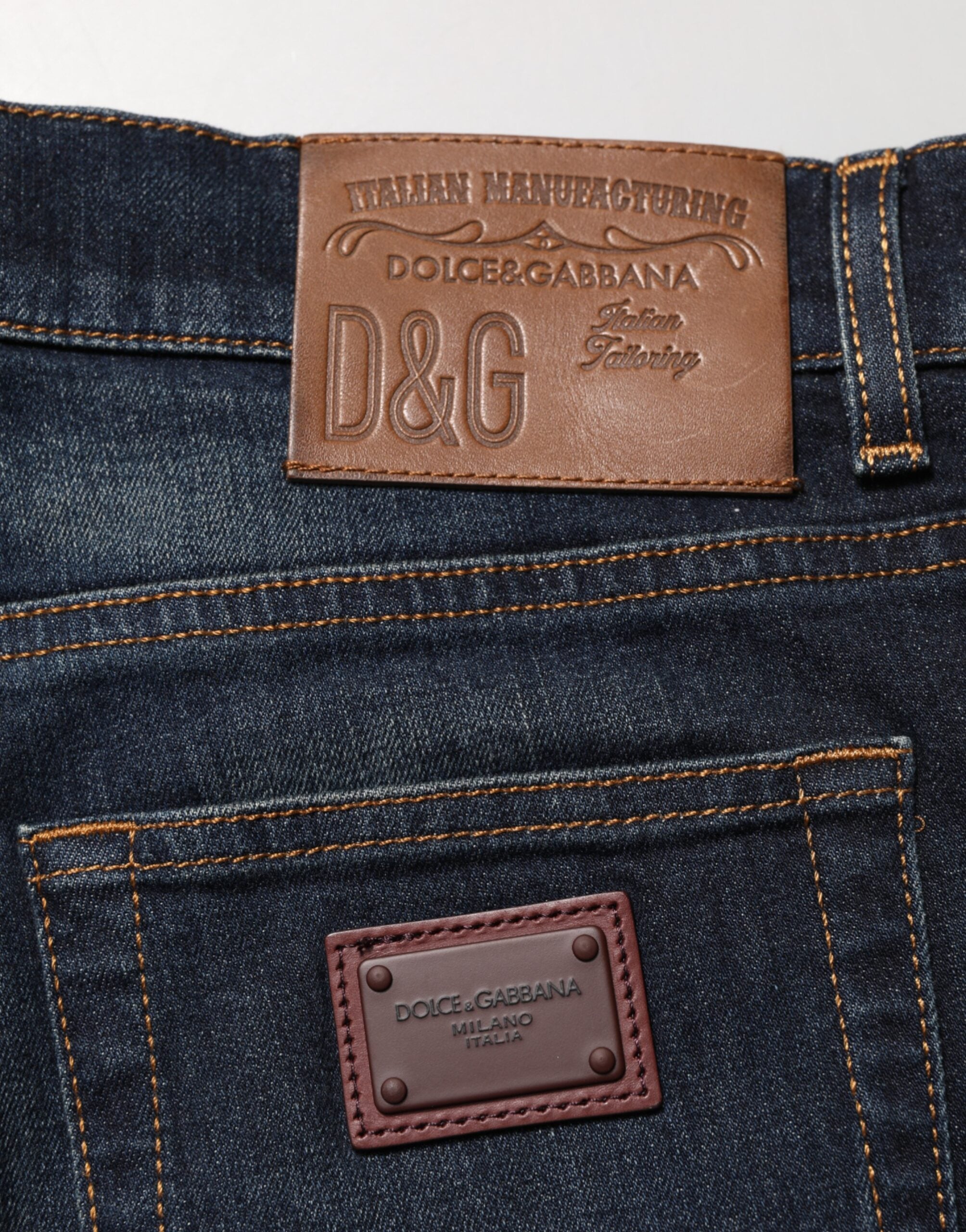 Dolce & Gabbana Men's Dark Blue Cotton Skinny Jeans