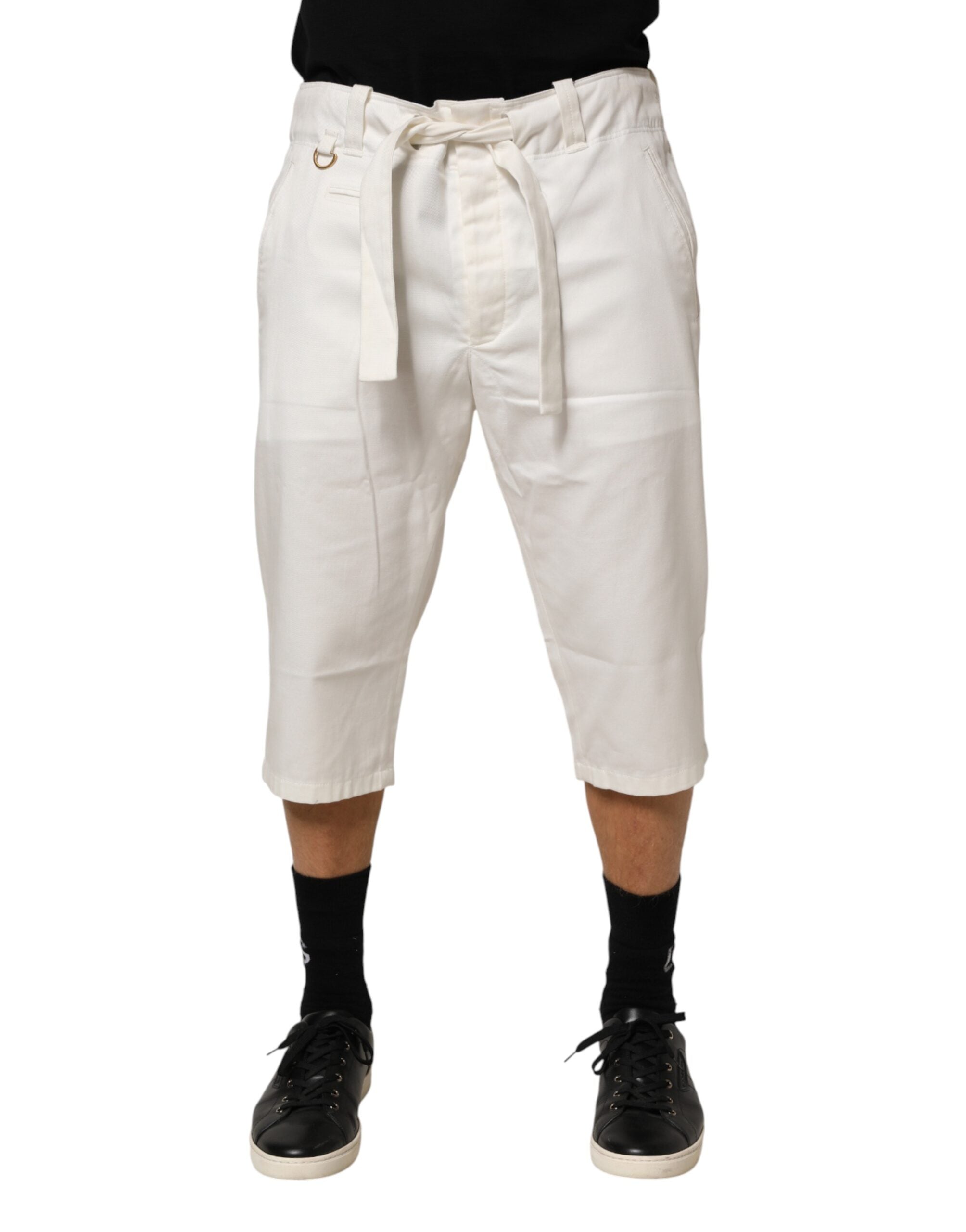 Dolce & Gabbana Weiße Baumwoll-Stretch-Crops