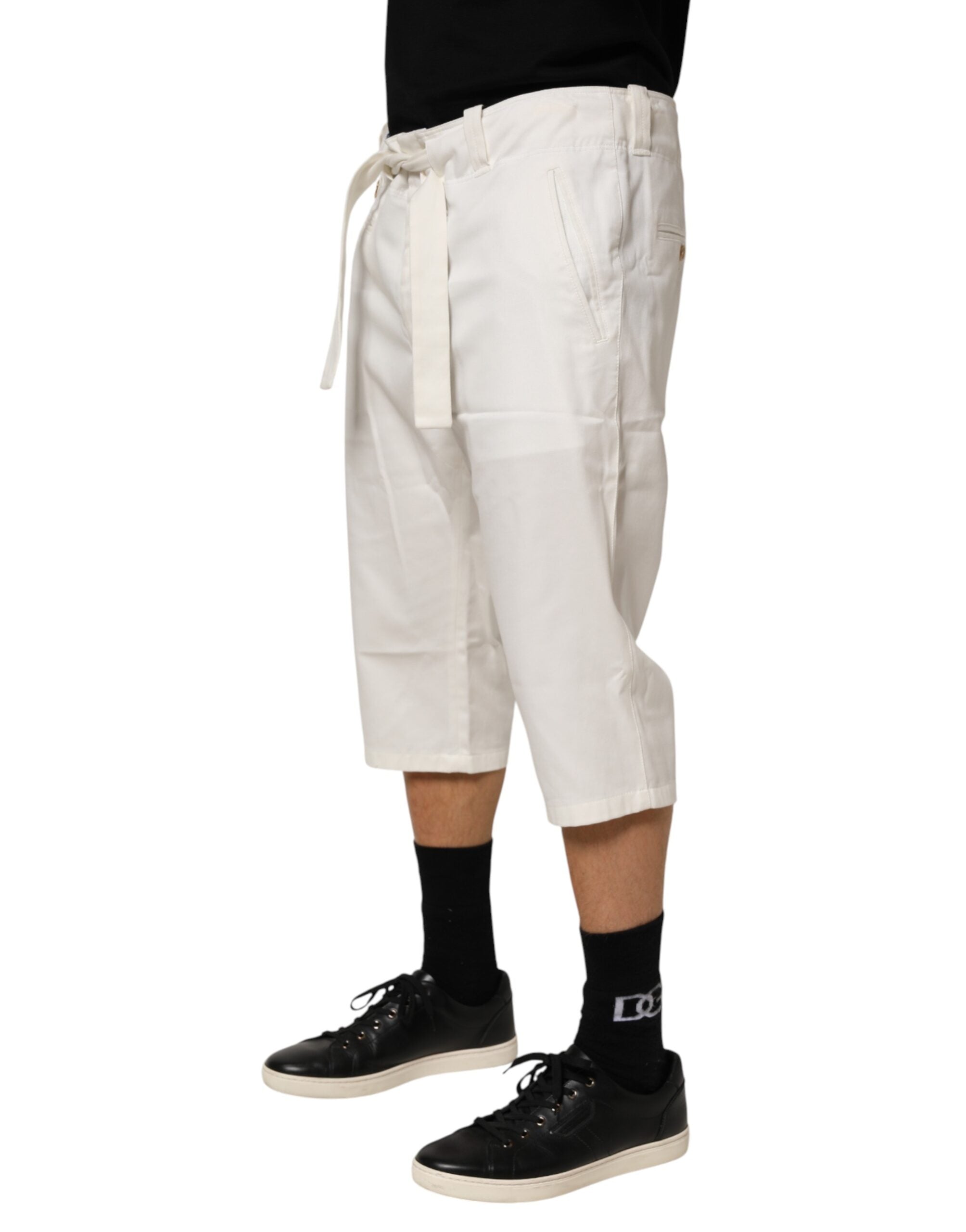 Dolce & Gabbana Weiße Baumwoll-Stretch-Crops