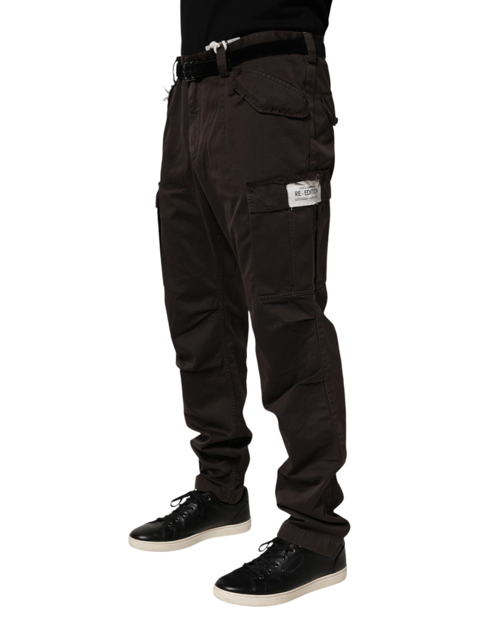 Dolce & Gabbana Braune Re-Edition Baumwoll-Cargo-Hose für Herren