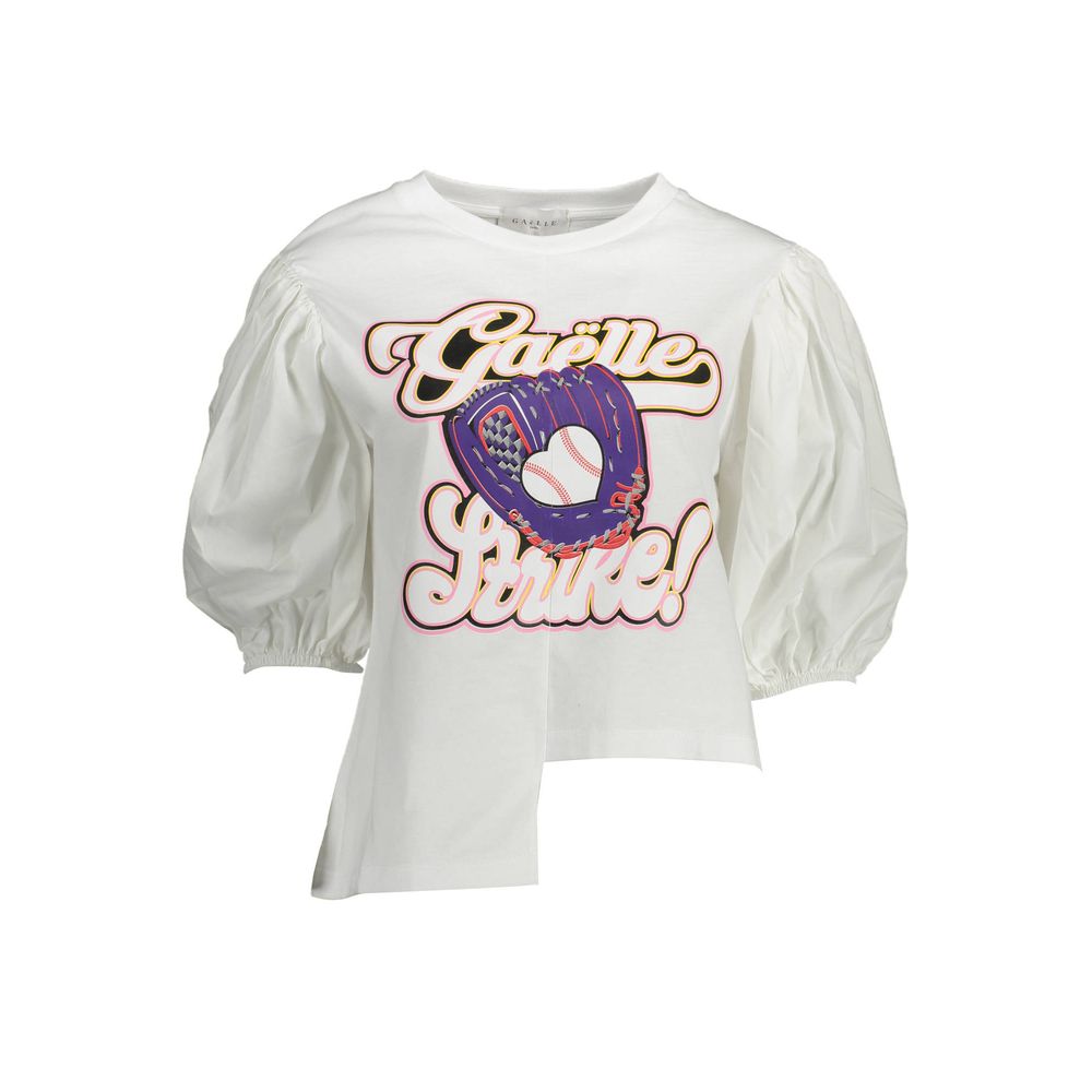 Gaelle Paris Cotton T-Shirt in White