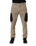 AT.P.CO Beigefarbene Herren-Chino im Cargo-Stil mit schmaler Passform und mittlerer Bundhöhe