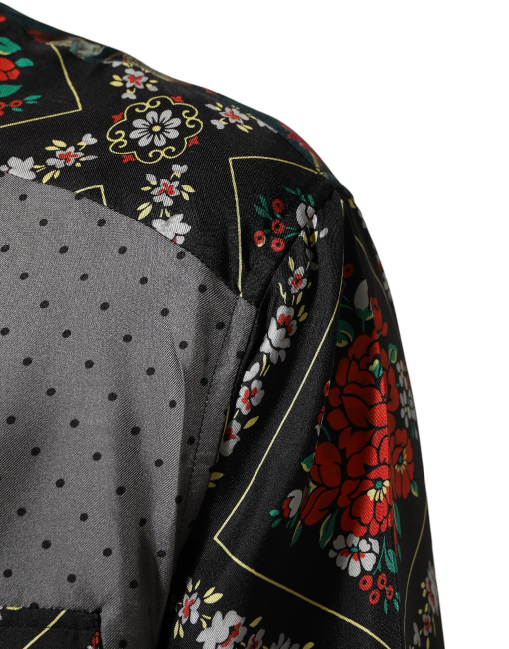 Dolce & Gabbana Multicolor Patchwork Silk Long-Sleeve Shirt
