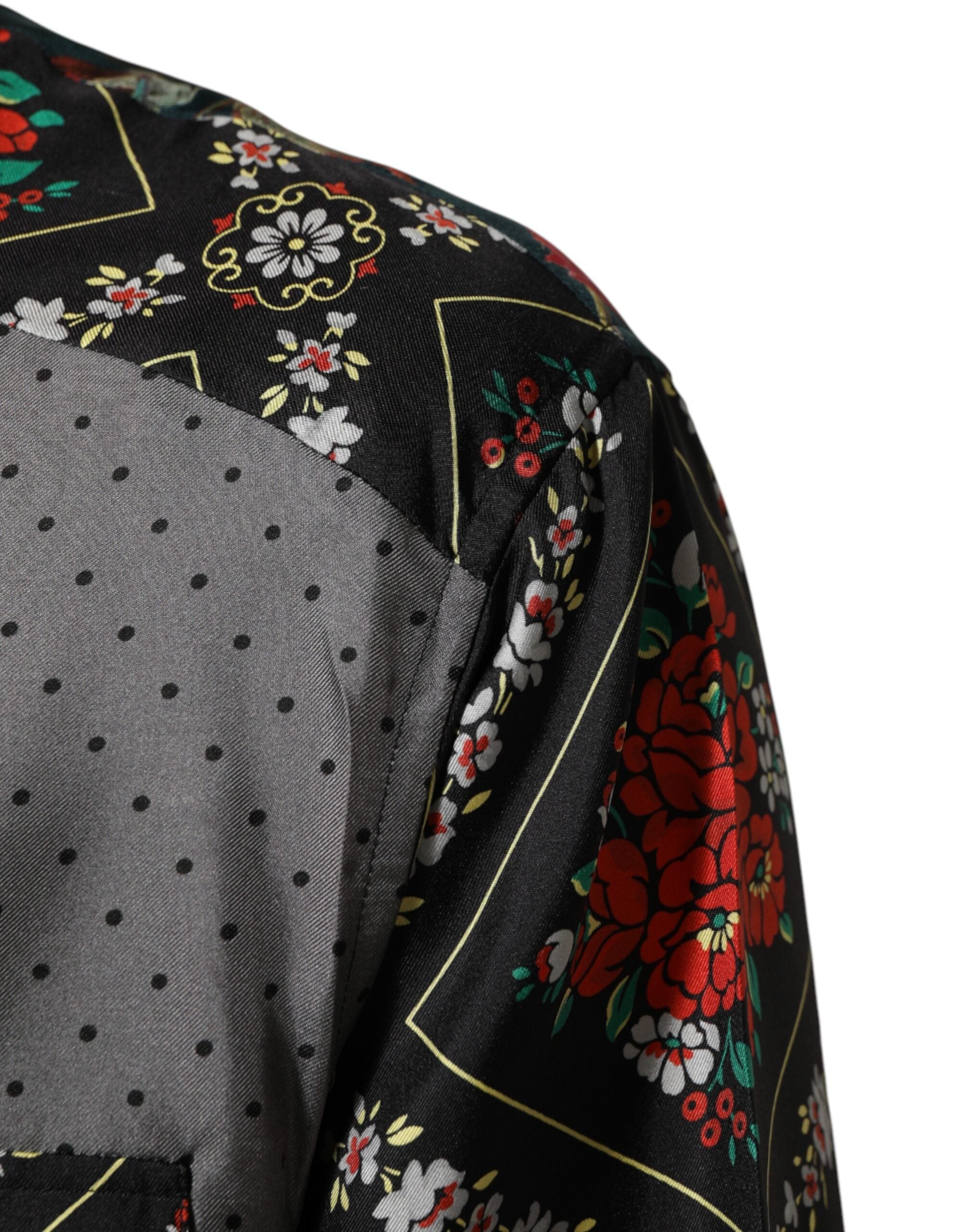 Dolce & Gabbana Multicolor Patchwork Silk Long-Sleeve Shirt