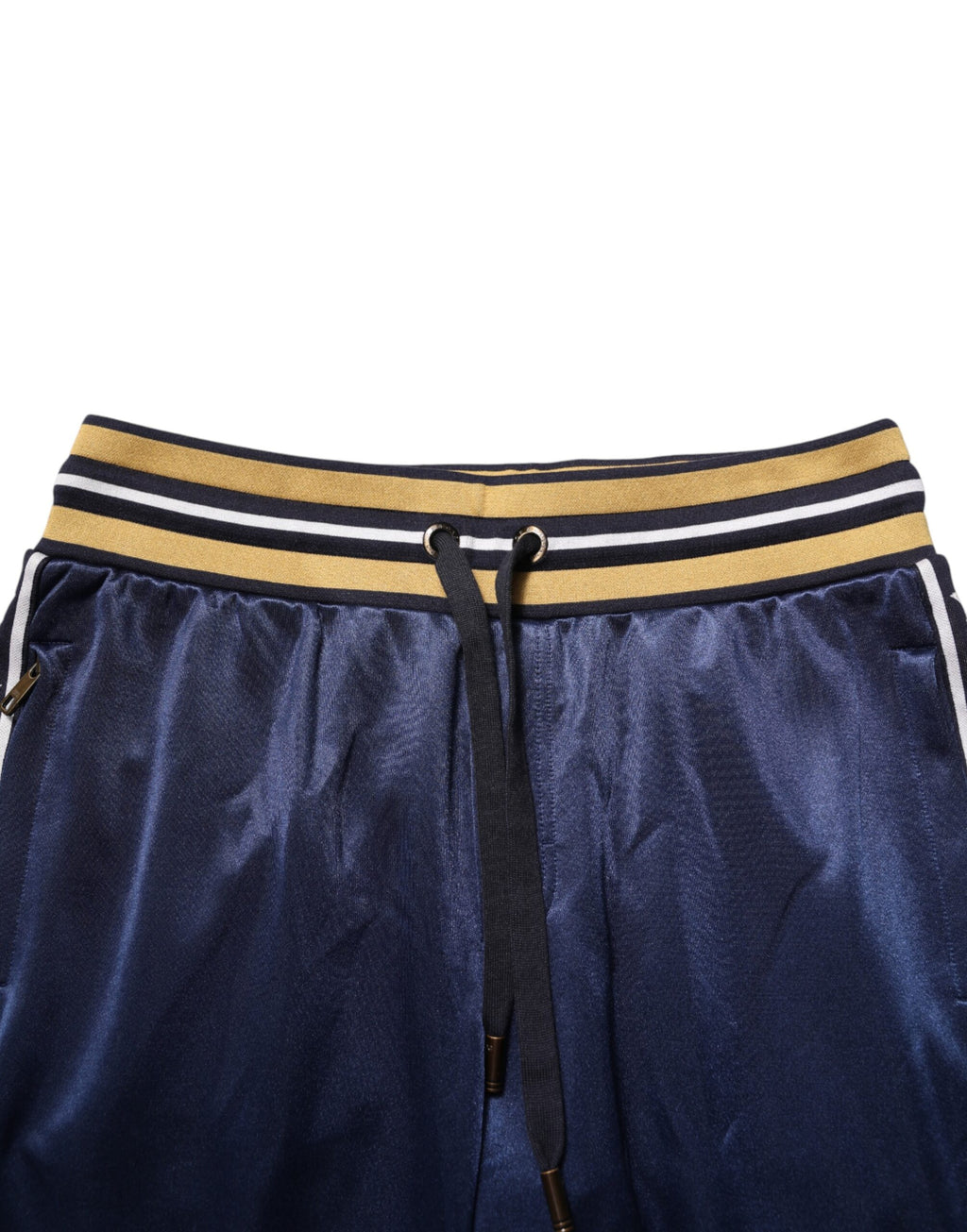 Dolce & Gabbana Blaue Nylon-Jogginghose mit Mid-Waist-Schnitt
