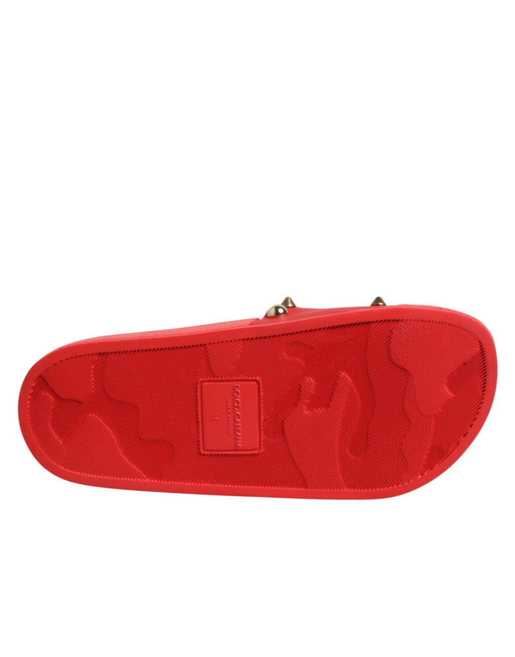 Dolce & Gabbana Red Slides with Heart Appliqué, Beach Shoes