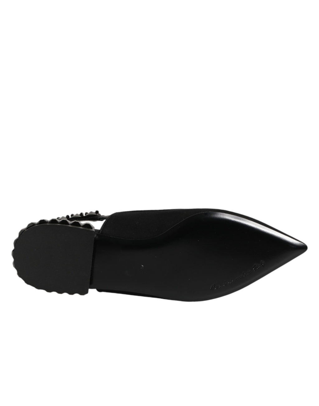 Dolce & Gabbana Black Charmeuse Crystal Slingback Shoes
