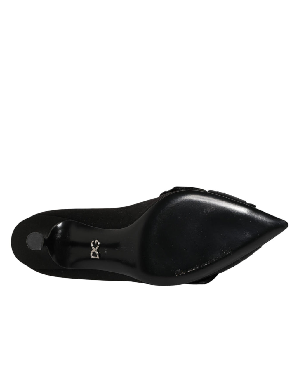 Dolce & Gabbana Schwarze Satin-Pumps mit Kristallschleife