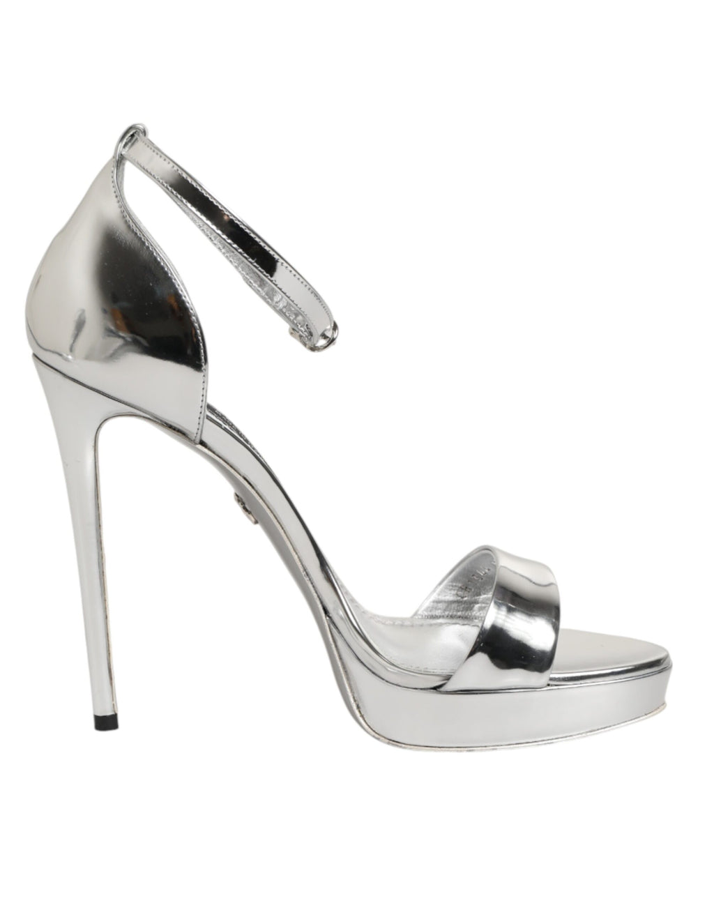 Dolce & Gabbana Silver Leather Keira Platform Sandals