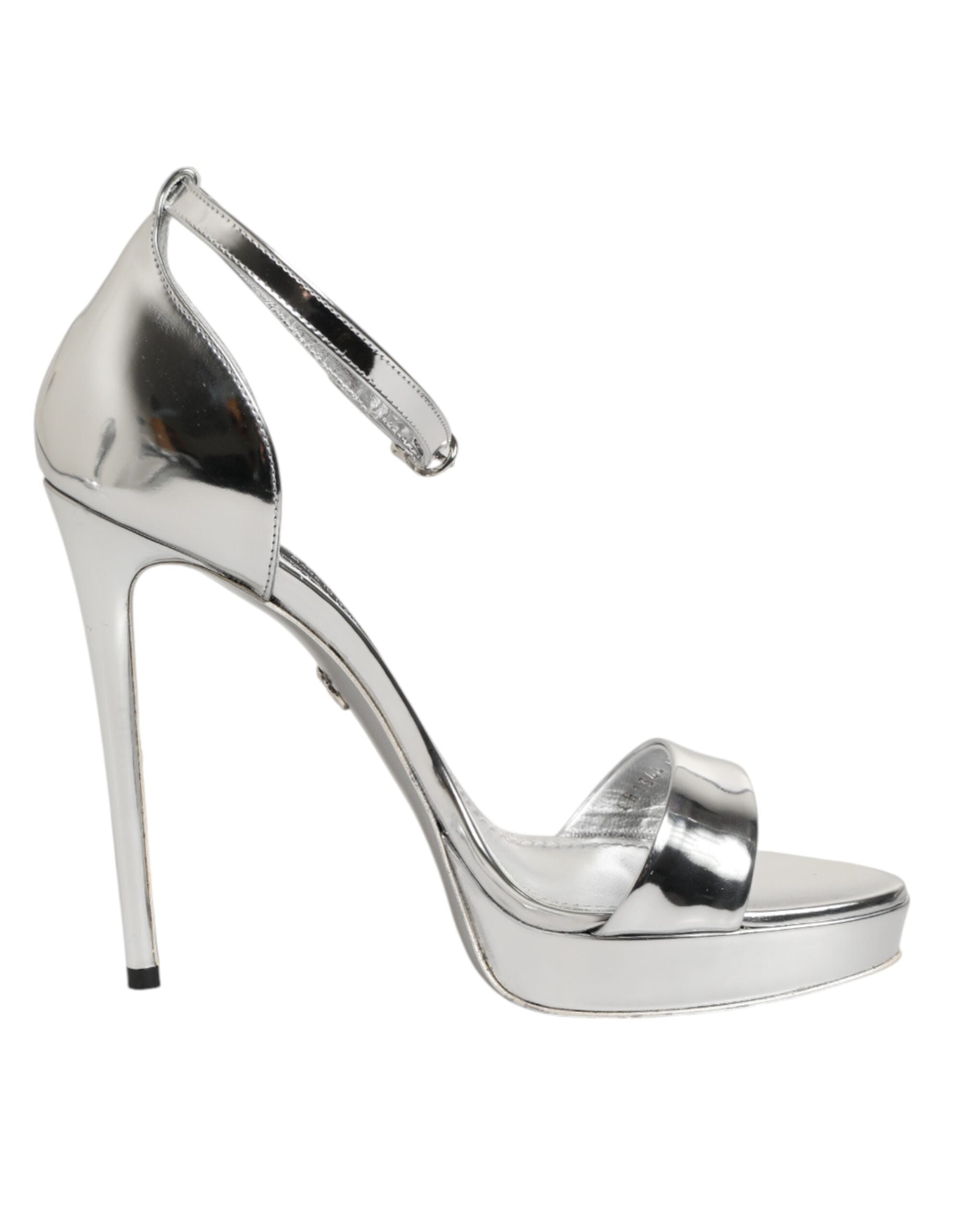 Dolce & Gabbana Silver Leather Keira Platform Sandals
