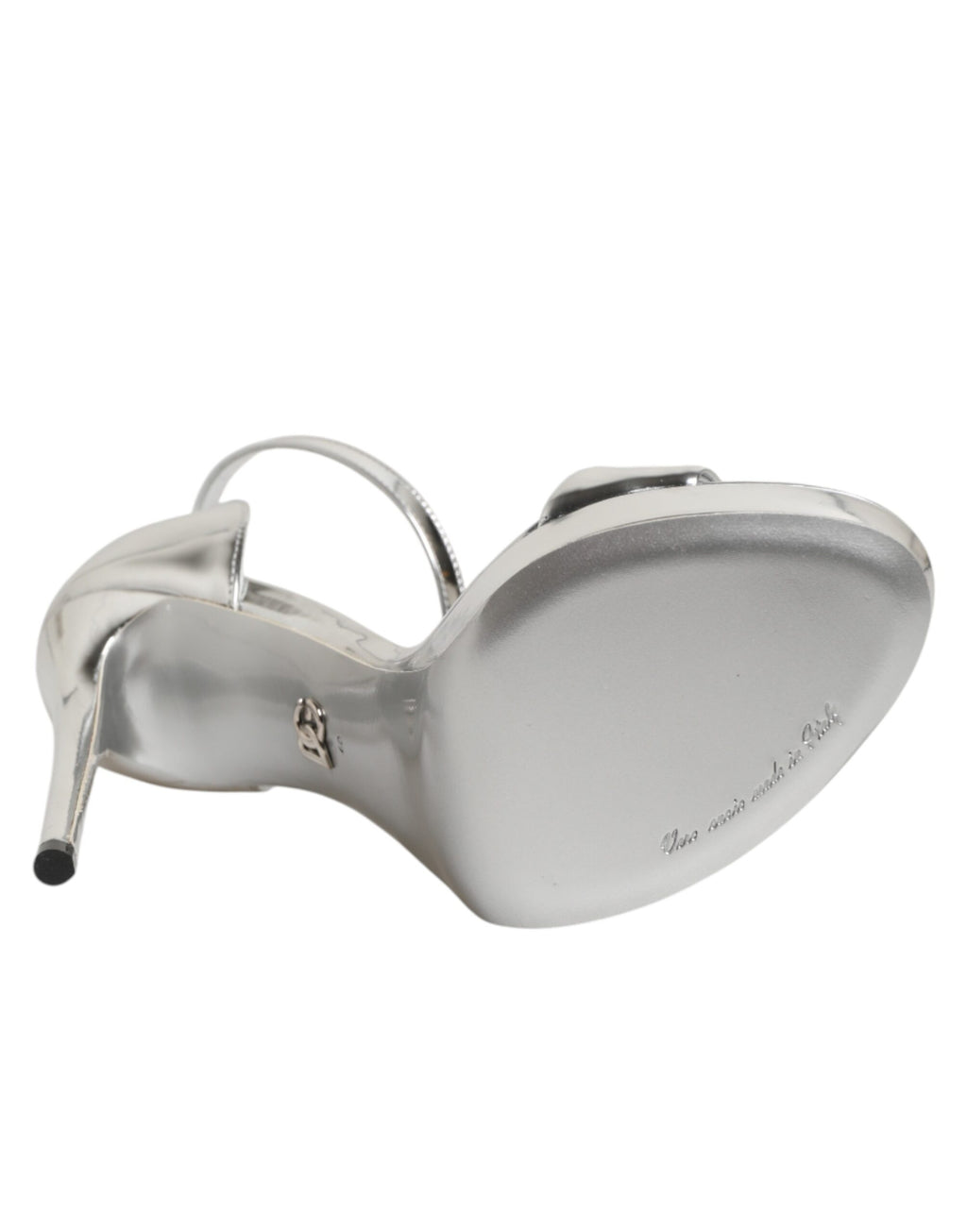 Dolce & Gabbana Silver Leather Keira Platform Sandals