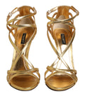Dolce & Gabbana Goldene Leder-Keira-Sandaletten