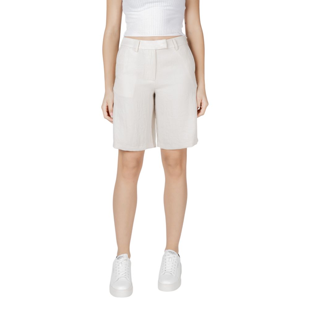 Vila Clothes Beige Viscose Shorts