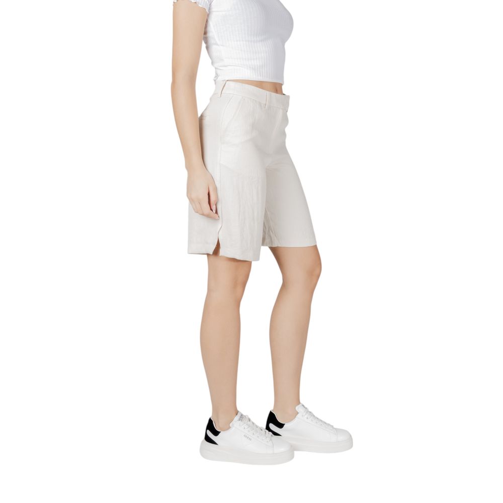Vila Clothes Beige Viscose Shorts