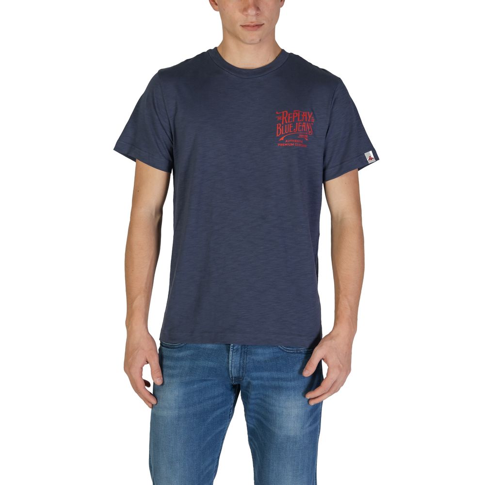 Replay Baumwoll-T-Shirt in Blau