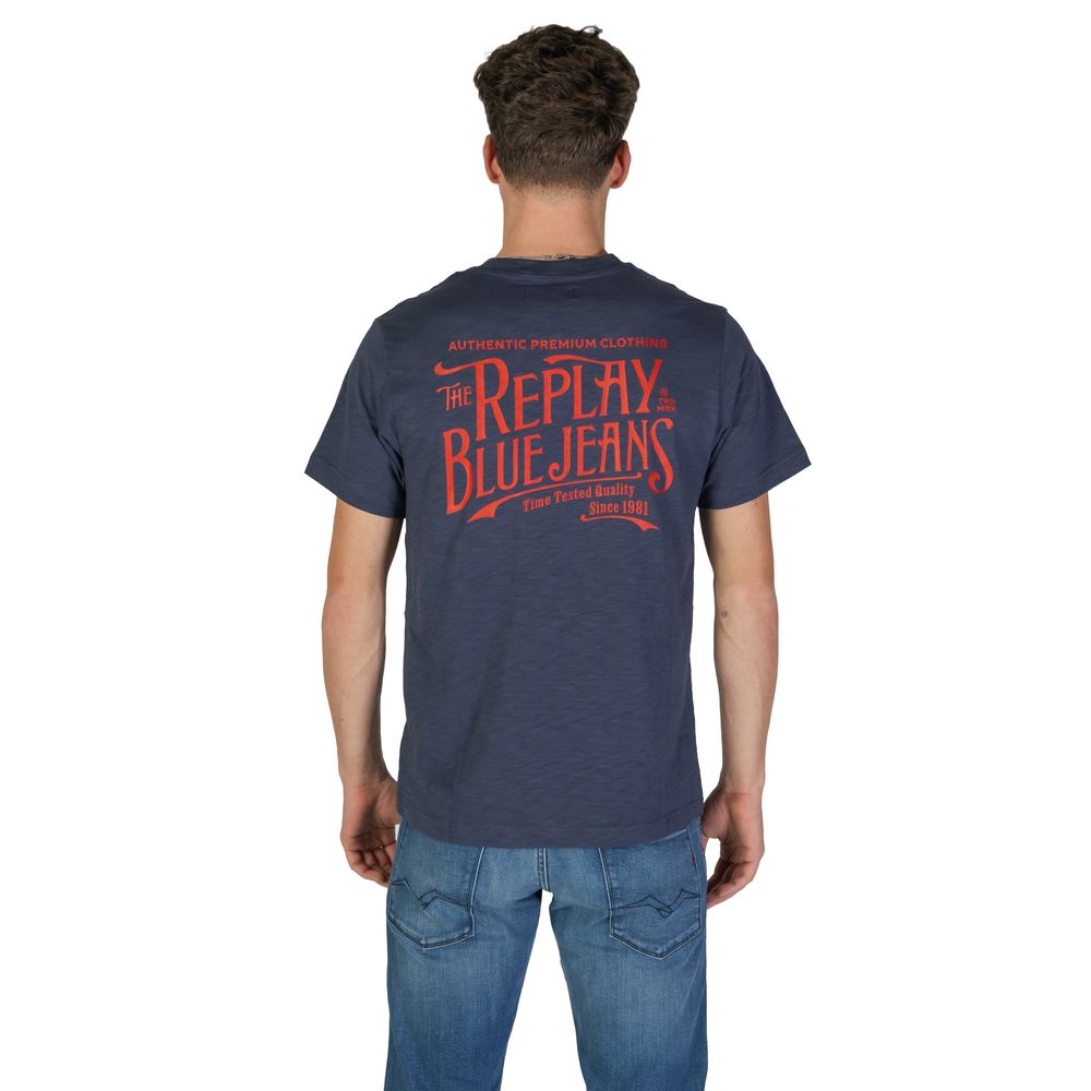 Replay Baumwoll-T-Shirt in Blau