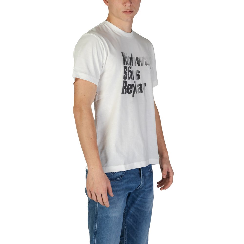Replay Weißes Baumwoll-T-Shirt