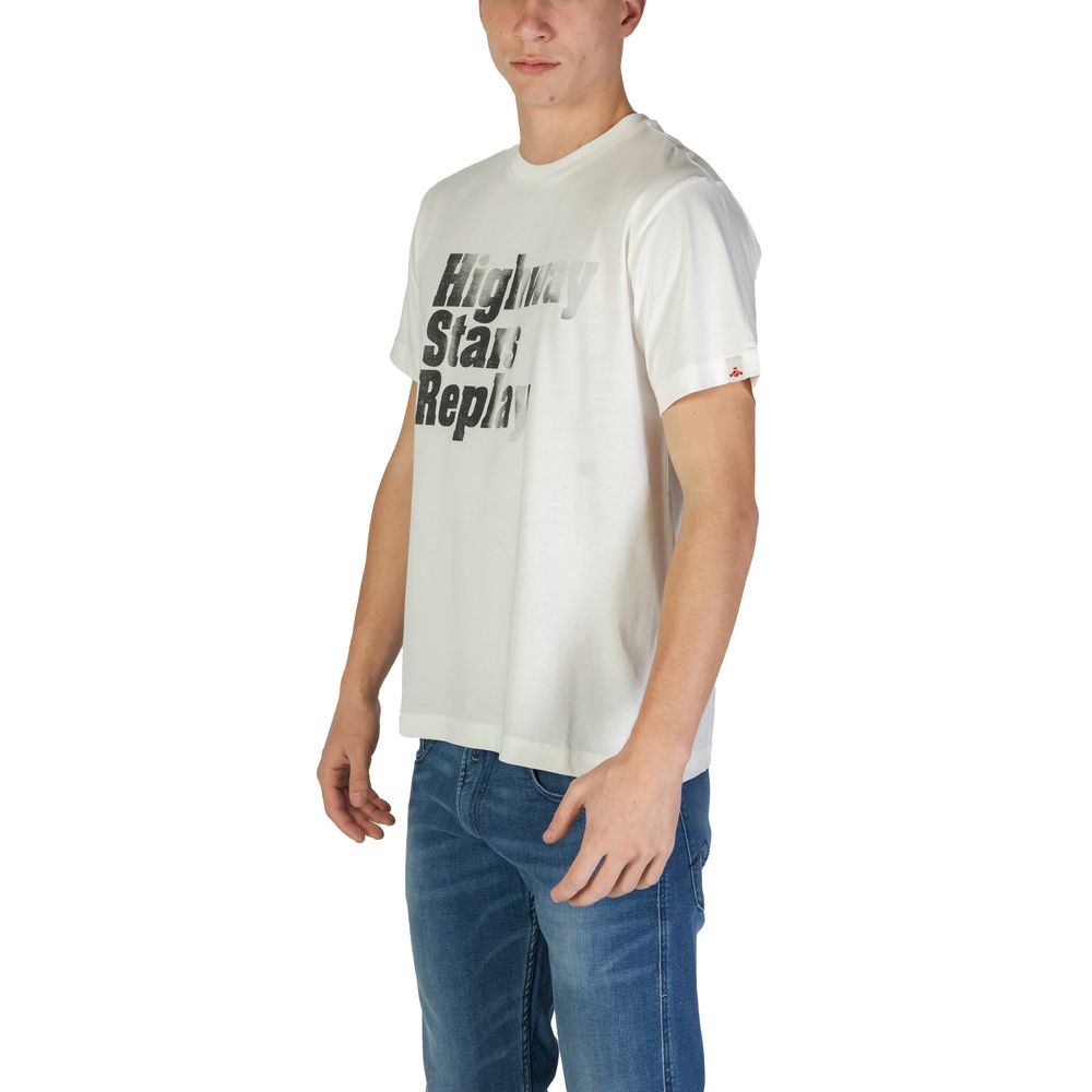 Replay Weißes Baumwoll-T-Shirt