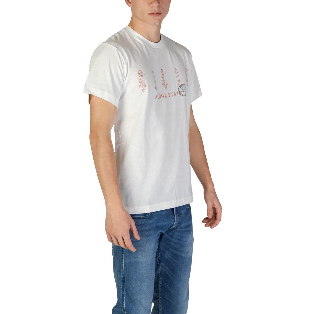 Replay Weißes Baumwoll-T-Shirt