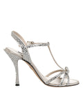 Dolce & Gabbana Silver Rhinestone Ankle Strap Sandals