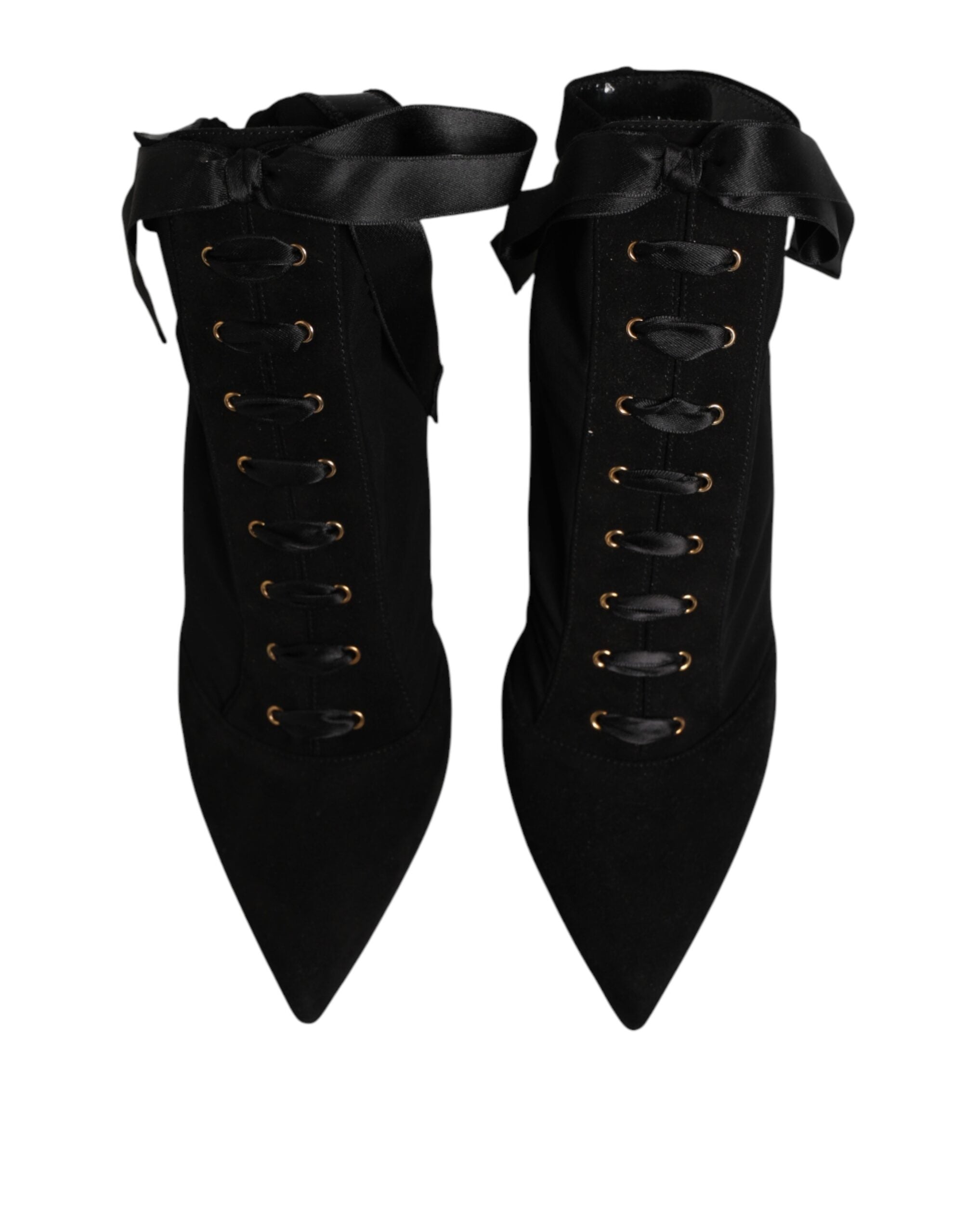 Dolce & Gabbana Schwarze Stiletto-High-Heels mit Schnürung