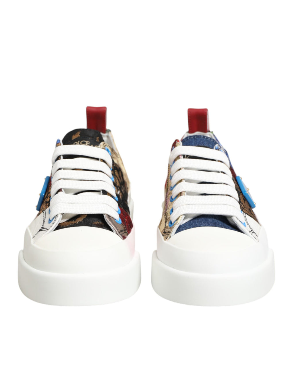 Dolce & Gabbana Bunte Patchwork-Sneakers mit niedrigem Schaft