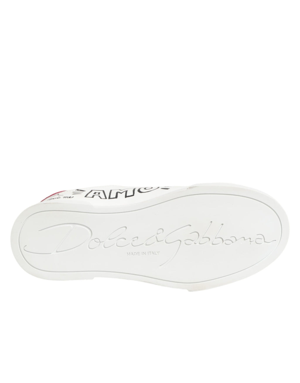 Dolce & Gabbana White Graffiti Leather Sneakers