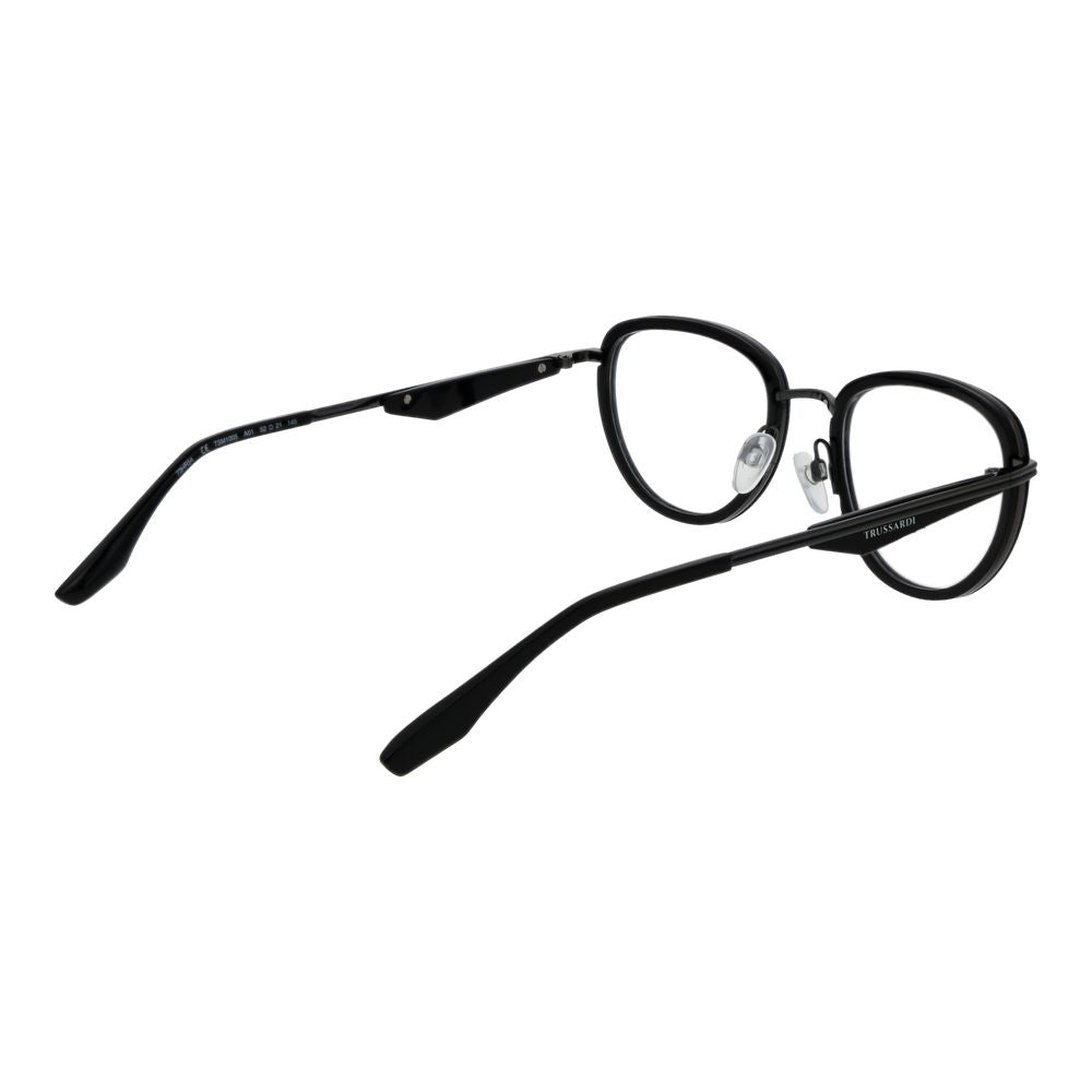 Trussardi Brille aus schwarzem Metall & Kunststoff (Gestell)