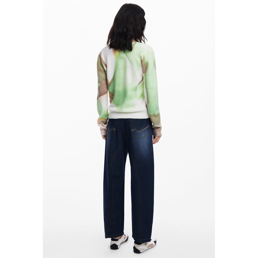 Desigual Grüner Elastan-Pullover