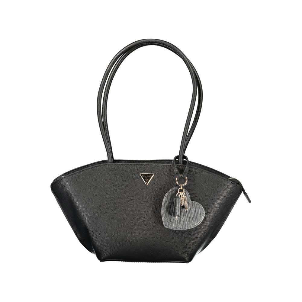 Guess Jeans Schwarze Damen-Handtasche aus Polyurethan