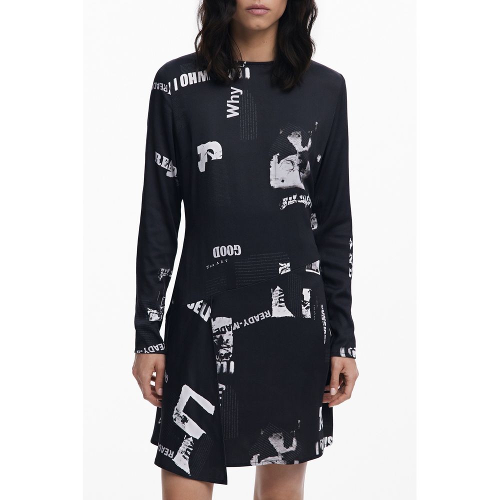 Desigual Schwarzes Damenkleid aus Viskose