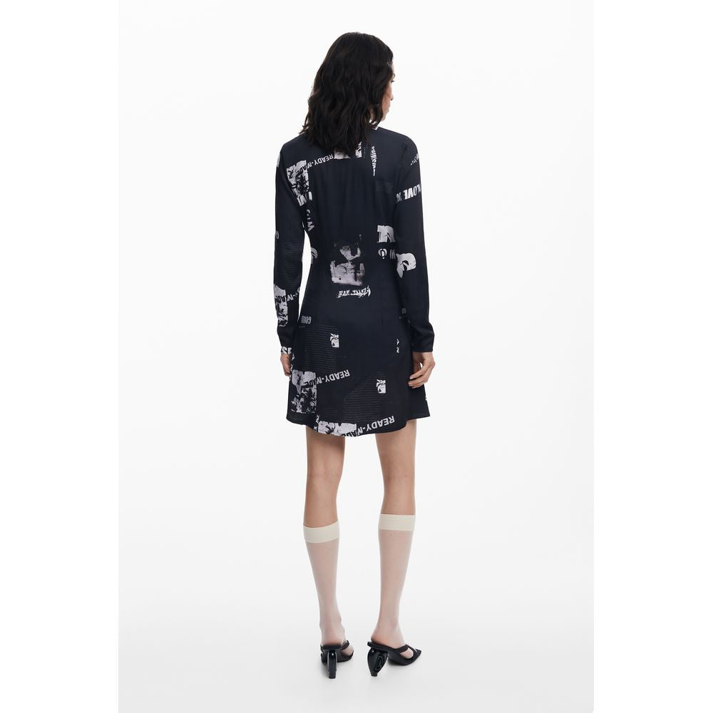 Desigual Schwarzes Damenkleid aus Viskose