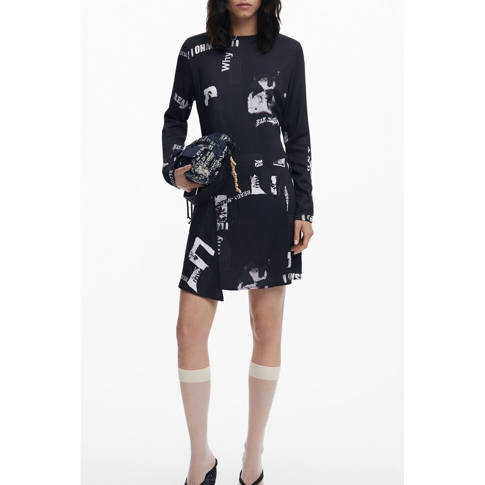 Desigual Schwarzes Damenkleid aus Viskose