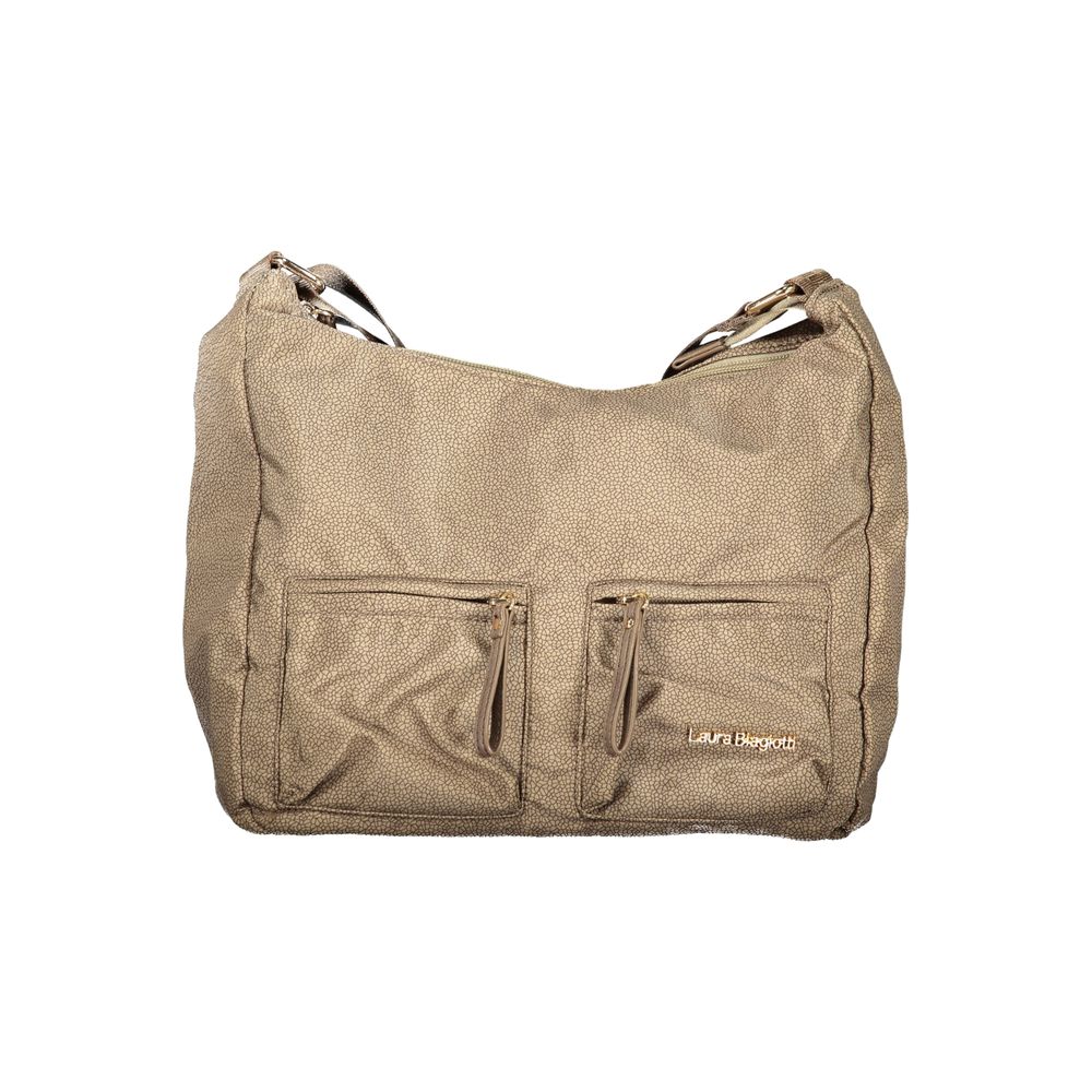 Laura Biagiotti Beigefarbene Polyester-Handtasche