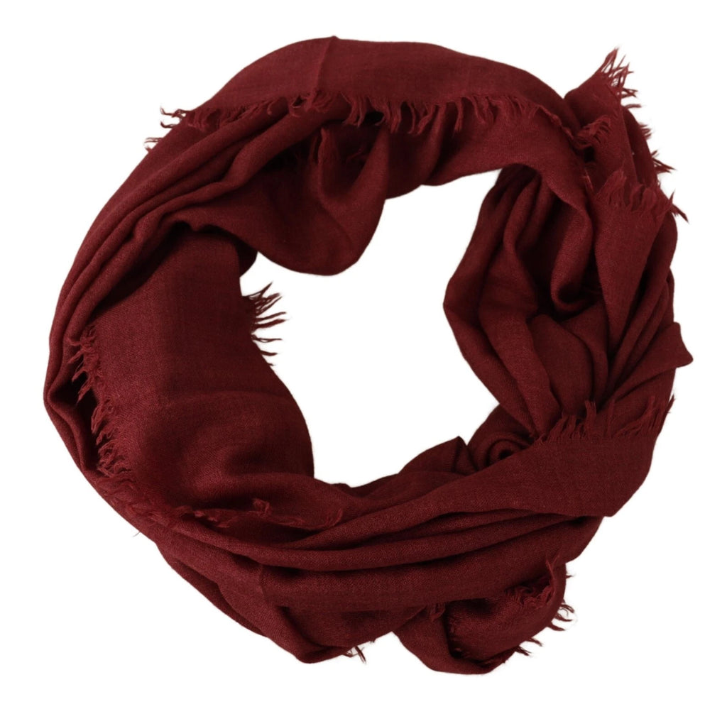 Dolce & Gabbana Roter DG-Kronen-Kaschmir-Seidenschal mit Fransen