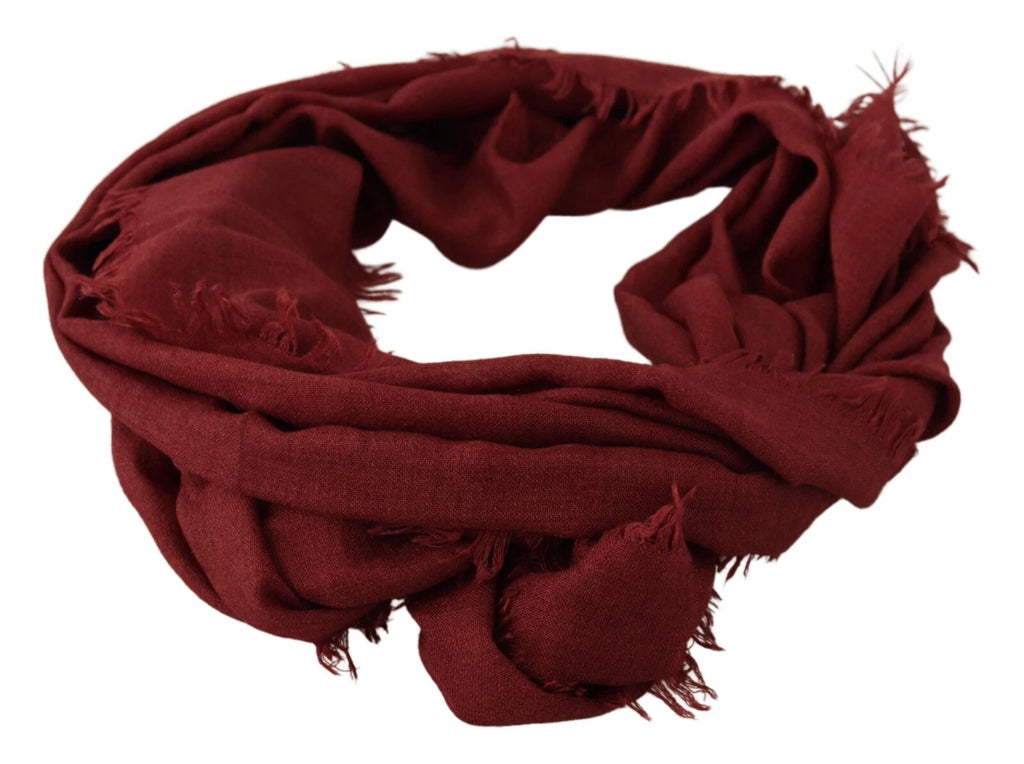 Dolce & Gabbana Roter DG-Kronen-Kaschmir-Seidenschal mit Fransen