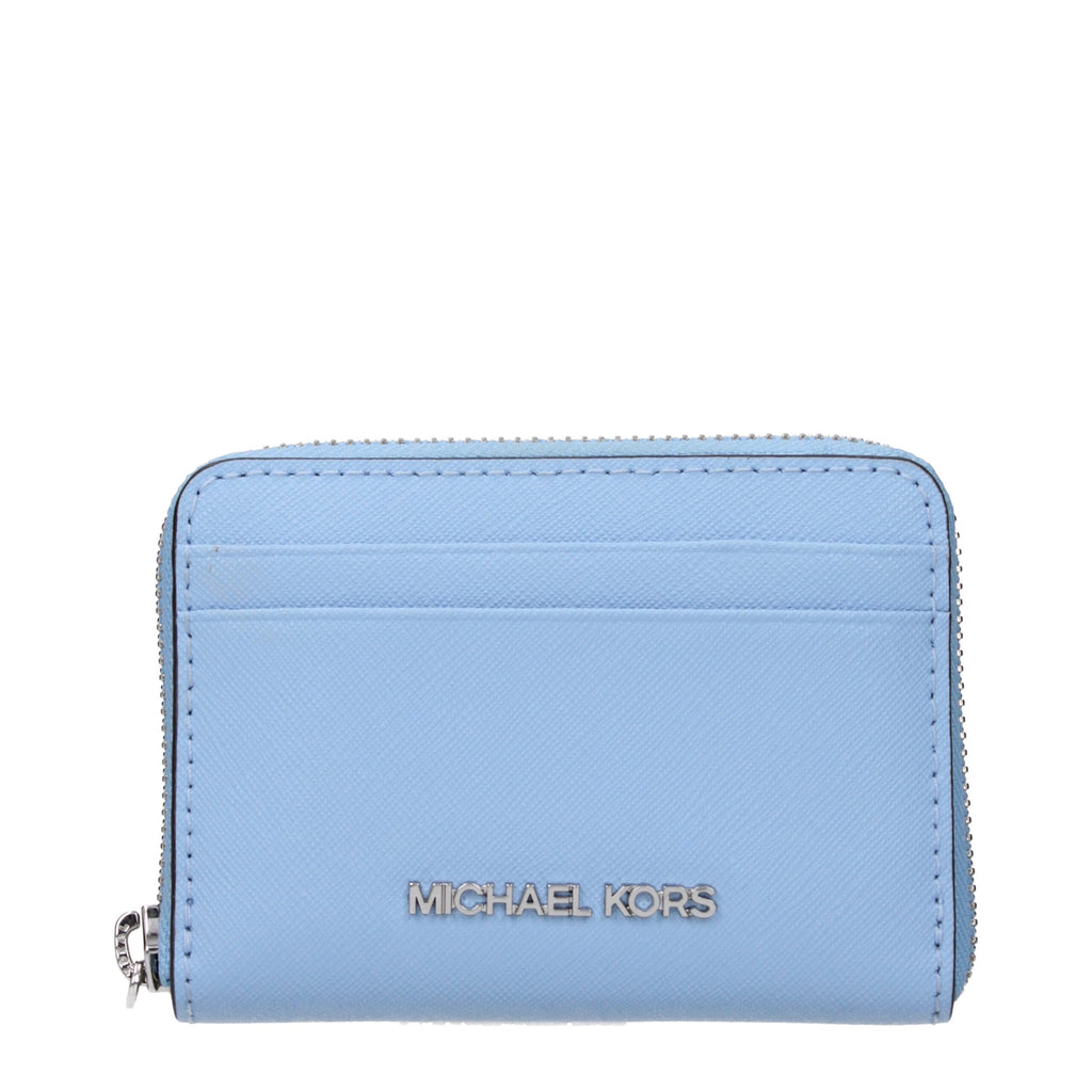 Michael Kors Hellblaue Leder-Kartenetui