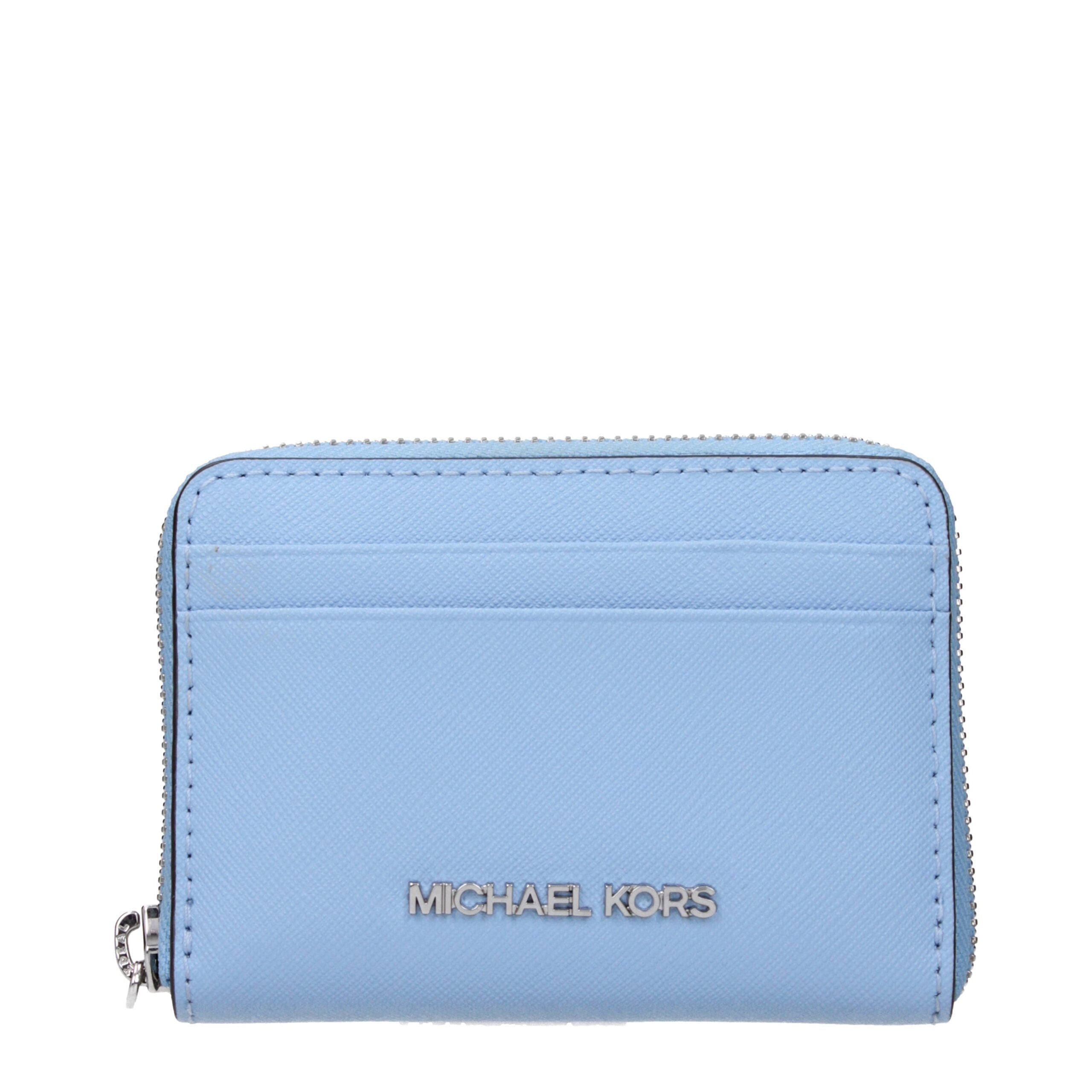 Michael Kors Hellblaue Leder-Kartenetui