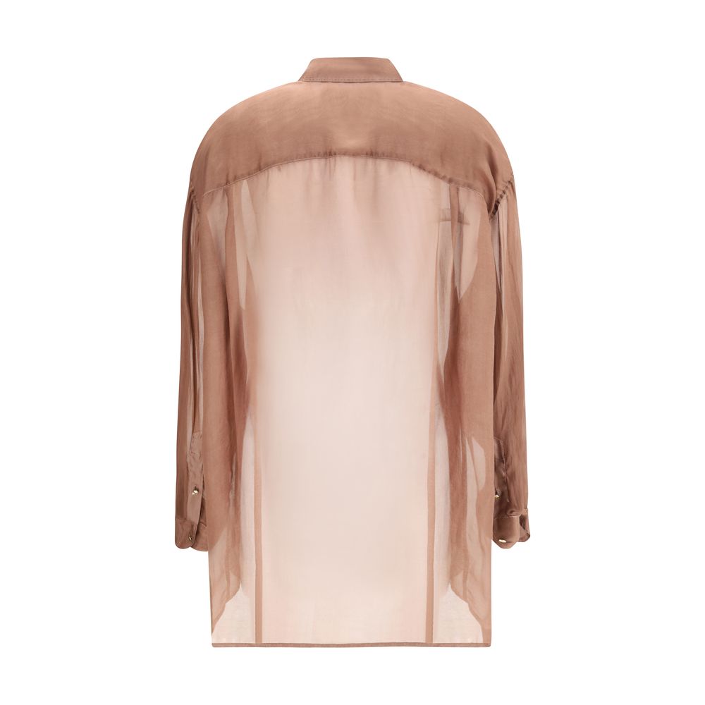Darkpark Seidenbluse in Bordeaux