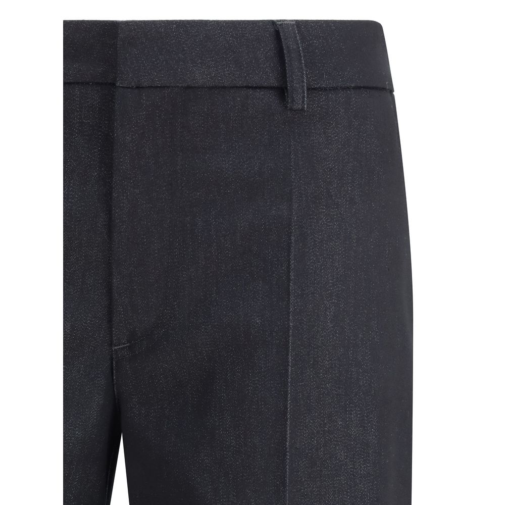 Darkpark Schwarze Polyester-Hosen mit ausgestelltem Bein
