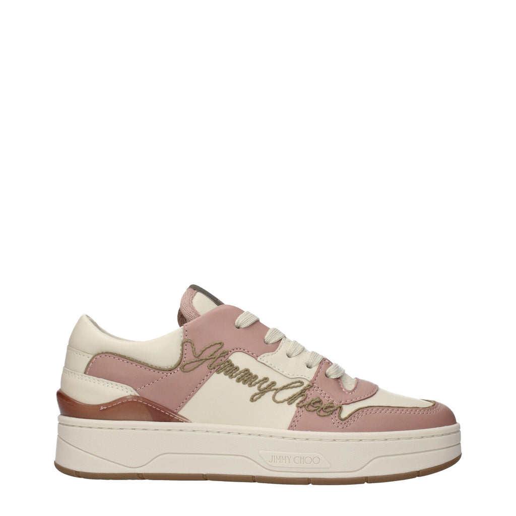 Jimmy Choo Pinke Leder Low-Top-Sneaker