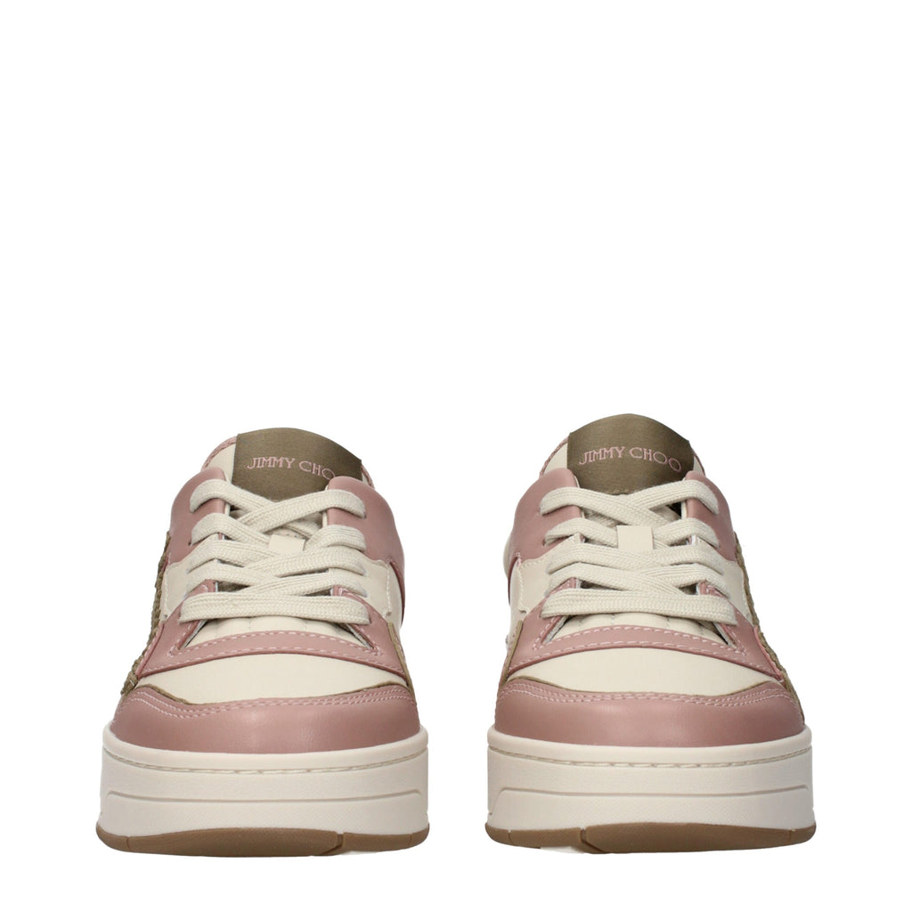 Jimmy Choo Pinke Leder Low-Top-Sneaker