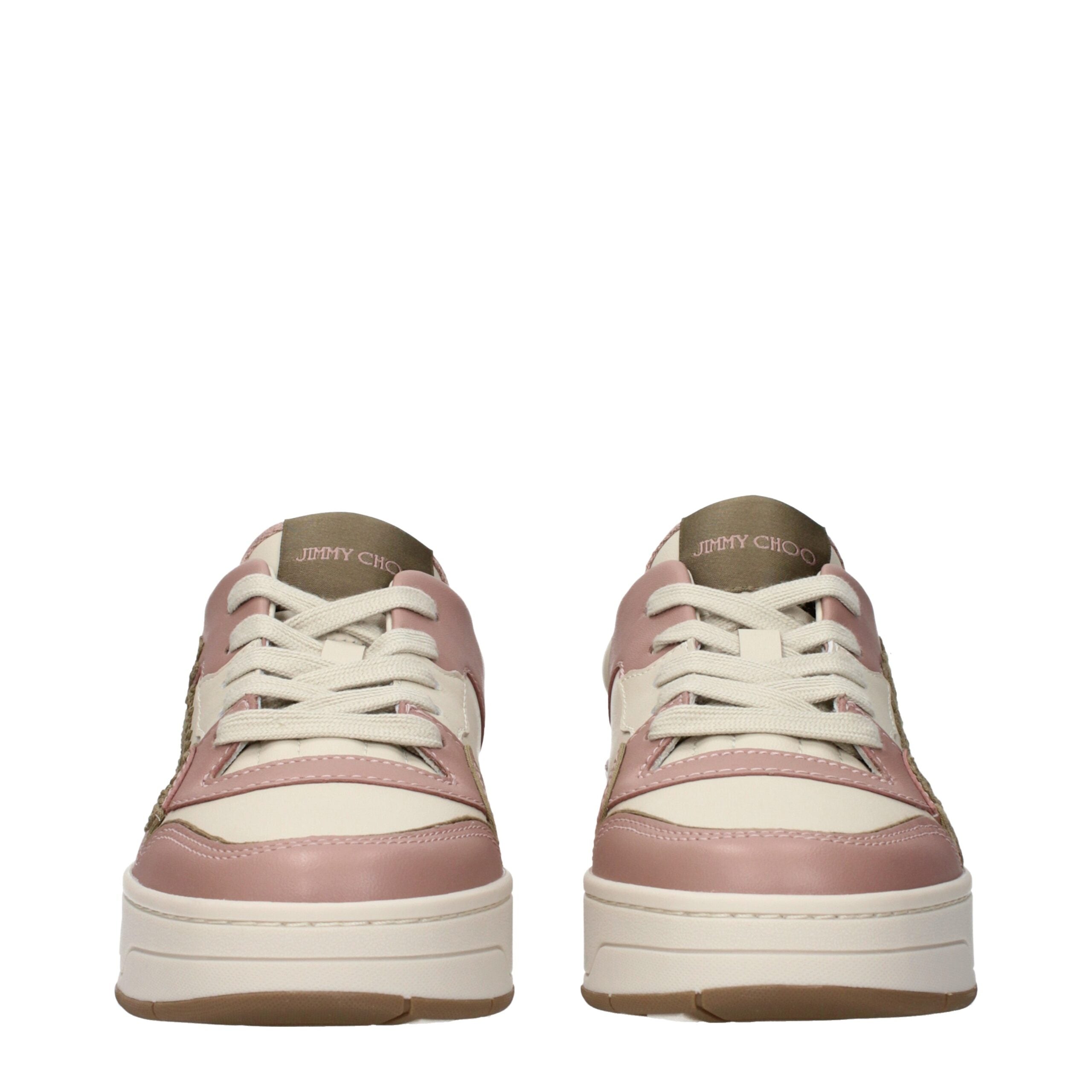 Jimmy Choo Pinke Leder Low-Top-Sneaker